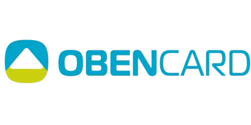 Logo do ObenCard, cartão de crédito do Grupo TOP, cliente da agência Coquetel Criativo, especializada em marketing e branding.